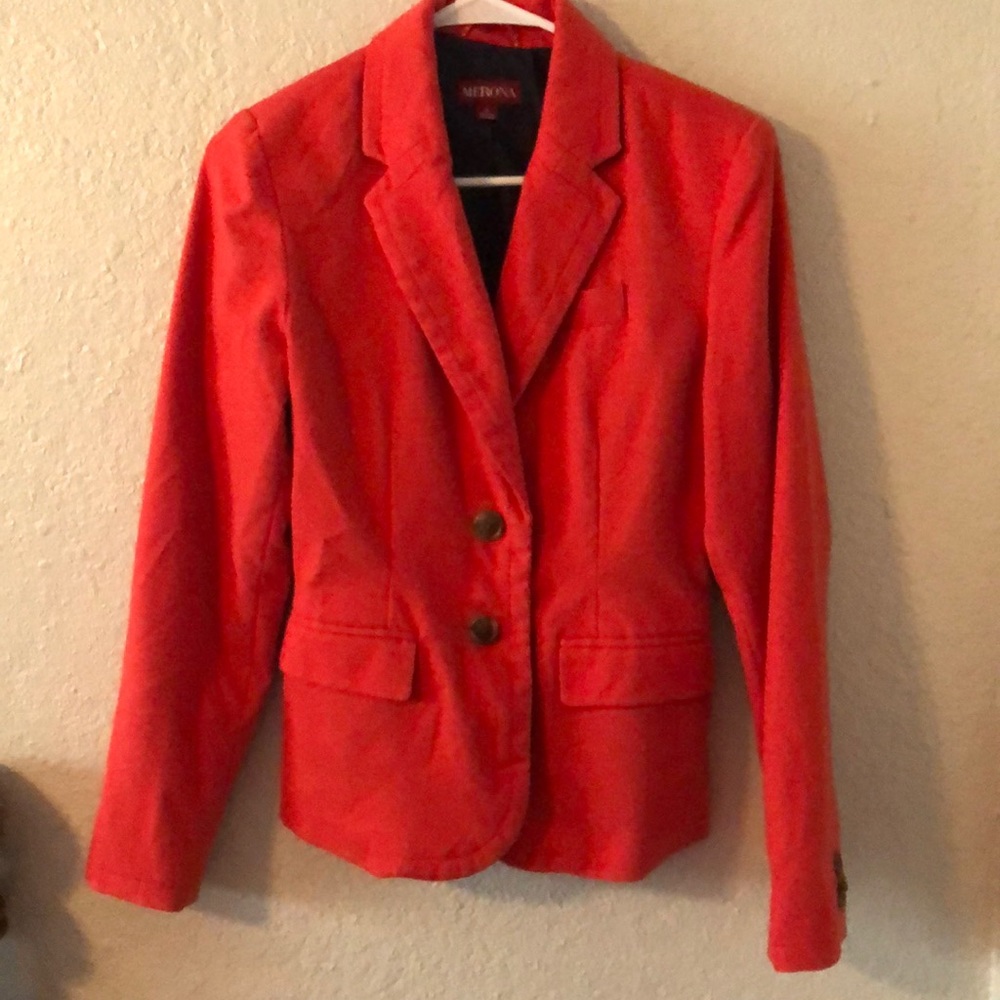 Merona red-orange blazer size 2